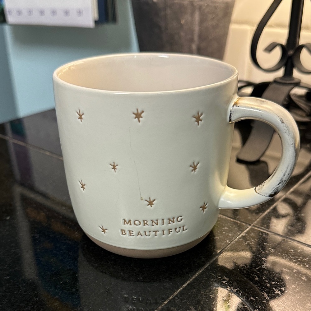 Hearth & Hand Cream Ceramic Mug with Star Accents